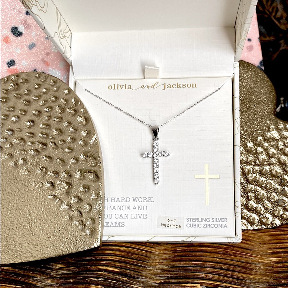 OLIVIA&Jackson Sterling Silver, Cubic Zirconia plus FREE earrings& hair clips